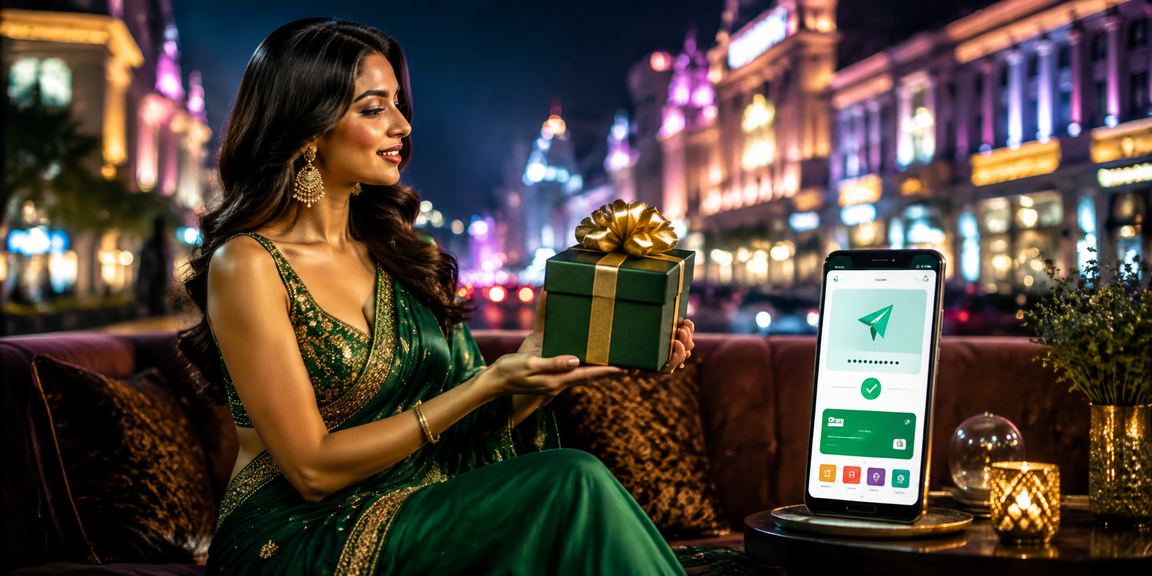 Indian woman using mobile payment in Delhi Connaught Place for online gaming